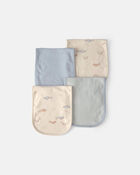 Baby 4-Pack Whale Burp Cloths, image 1 of 2 slides