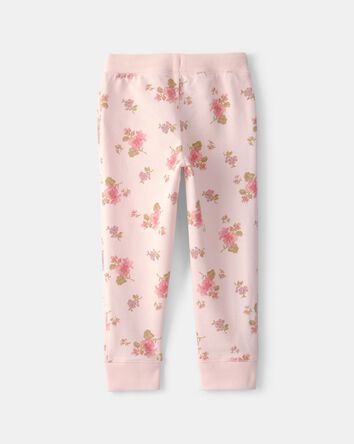 Tout-petit fille - Pantalon de jogging en tricot avec cordon de serrage, floral - Rose, 