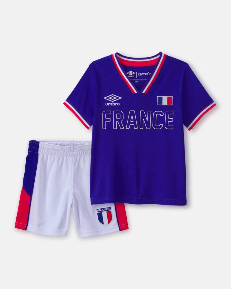 Toddler 2-Piece Umbro France Soccer Jersey & Short Set - Blue/Red/White, image 1 of 11 slides