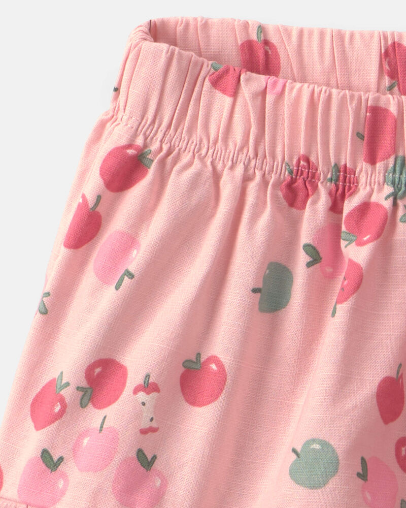 Toddler Girl 2-Piece Apple French Terry Long-Sleeve Top & Skort Set - Pink, image 4 of 5 slides
