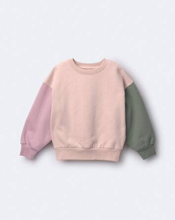 Toute-petit fille - Chandail aux couleurs contrast&eacute;es - Ros&eacute;/Mauve/Vert olive, 