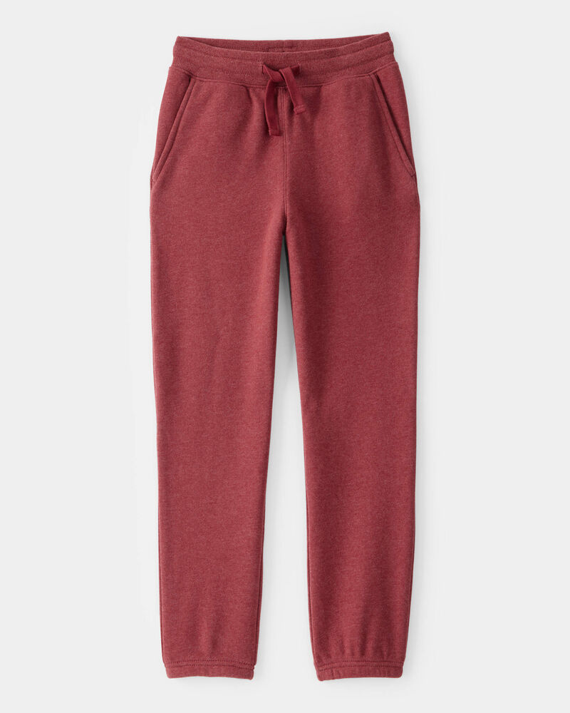 Boys Solid Fleece Drawstring Joggers - Red, image 1 of 4 slides