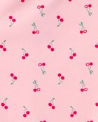 Toddler Girl Cherry Long-Sleeve 1-Piece Rashguard Swimsuit - Pink, image 4 of 5 slides