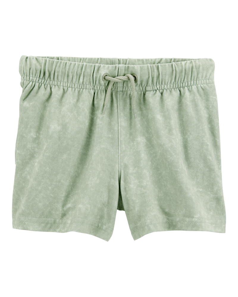 Toddler Solid Pull-On Knit Shorts - Green, image 1 of 6 slides