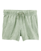 Toddler Solid Pull-On Knit Shorts - Green, image 1 of 6 slides