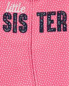 Little Sister 2-Way Zip Cotton Sleeper Pyjamas, image 2 of 2 slides