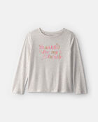 Filles - T-shirt manches longues &agrave; imprim&eacute; &laquo;Thankful&raquo; &ndash; Gris, image 1 sur 2 diapositives