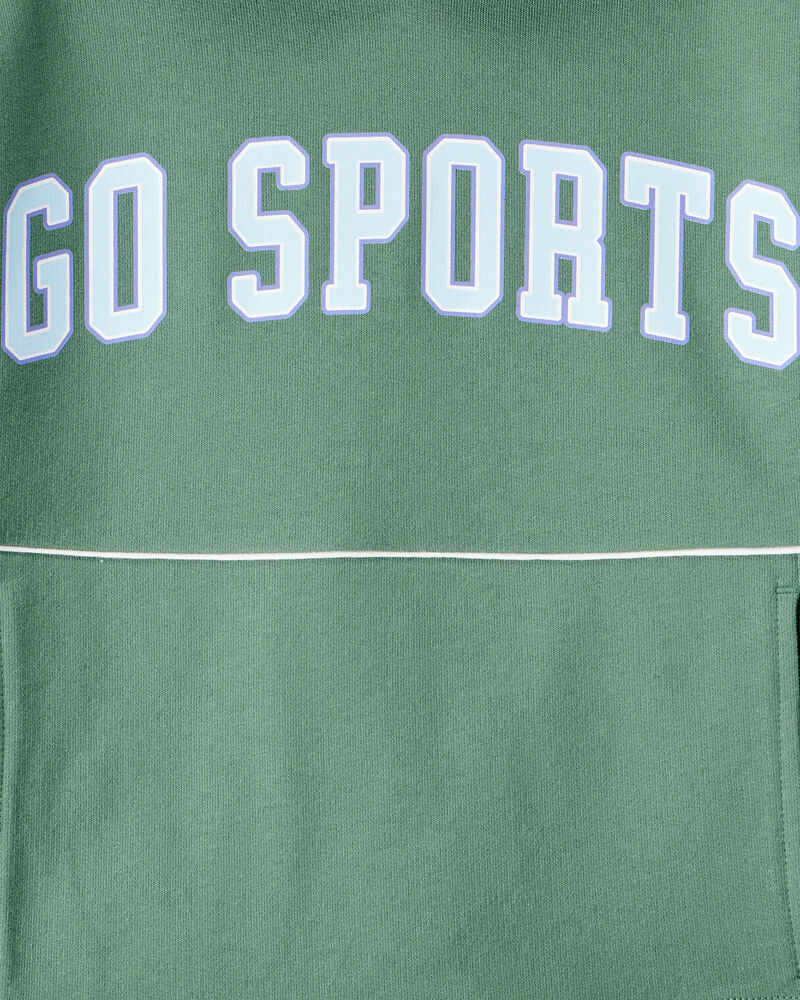 Girls Go Sports Cotton Long-Sleeve Hoodie - Green, image 2 of 4 slides
