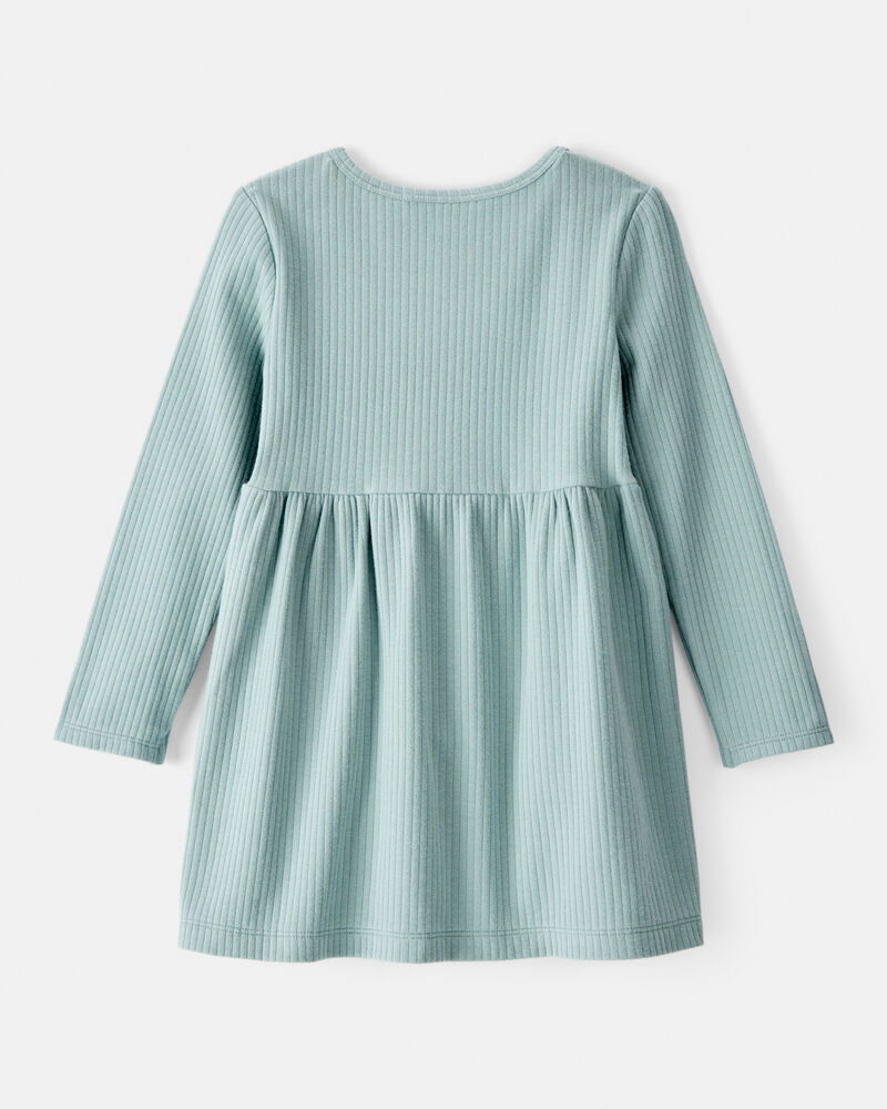 Toddler Girl Long-Sleeve Dress - Green, image 2 of 4 slides