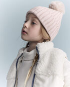 Toddler Sherpa Ski Puffer Vest - Cream, image 3 of 6 slides