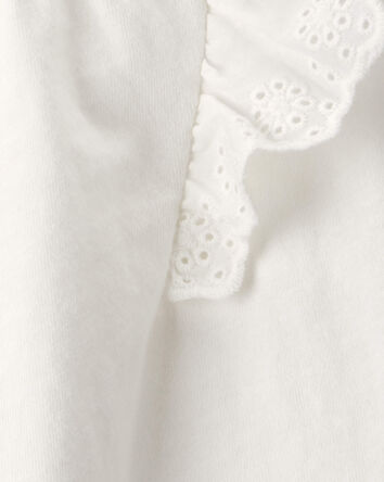 Baby Girl Eyelet-Sleeve Top - Ivory, 