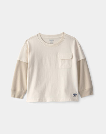 Toddler Boy Colorblock Long-Sleeve Tee - Tan, 
