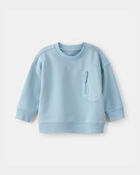 Baby Boy French Terry Zipper Pullover Sweatshirt - Blue, image 1 of 4 slides