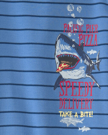 Gar&ccedil;ons - Ensemble pyjama ajust&eacute; 4 pi&egrave;ces en pur coton, bateau - Bleu, 