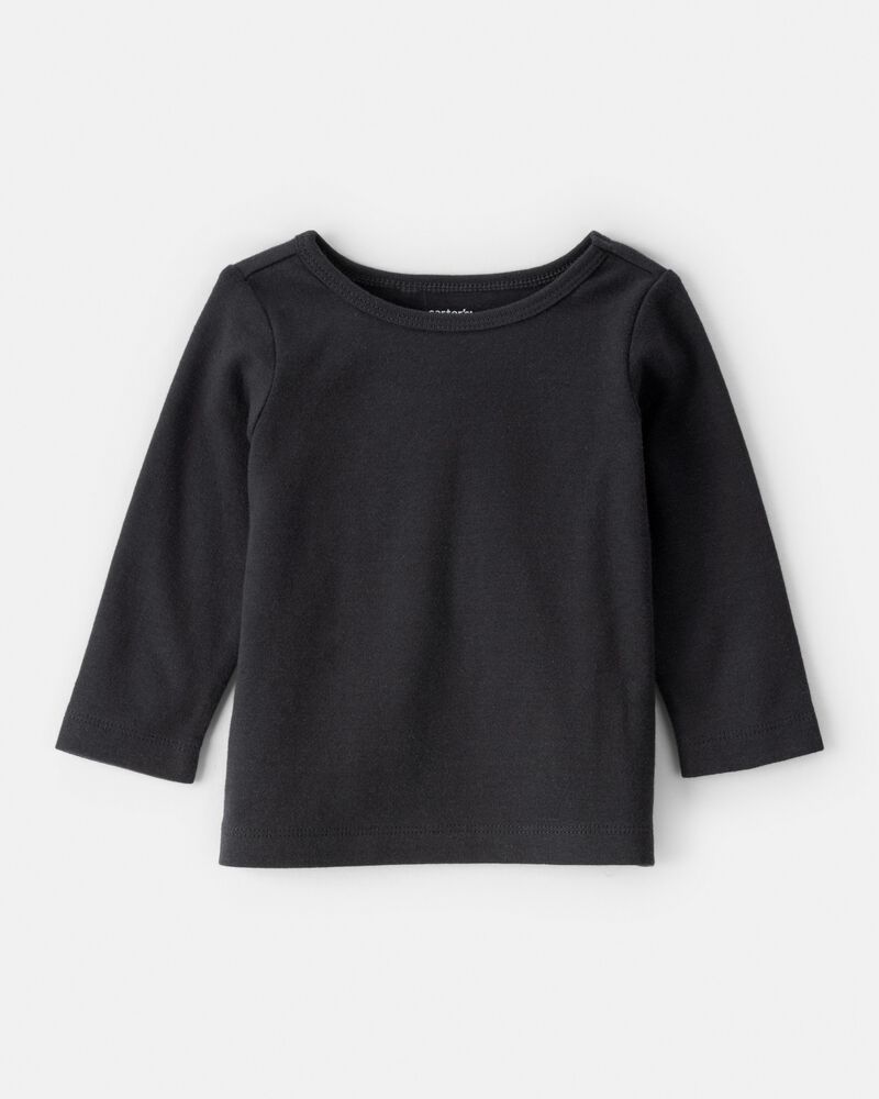 Baby Girl 3-Piece Heart Print Long-Sleeve Dress Set - Ivory/Black, image 3 of 6 slides