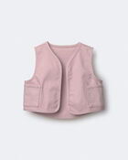 Toddler Girl Cropped Vest with Otter Pockets - Rose, image 2 of 6 slides