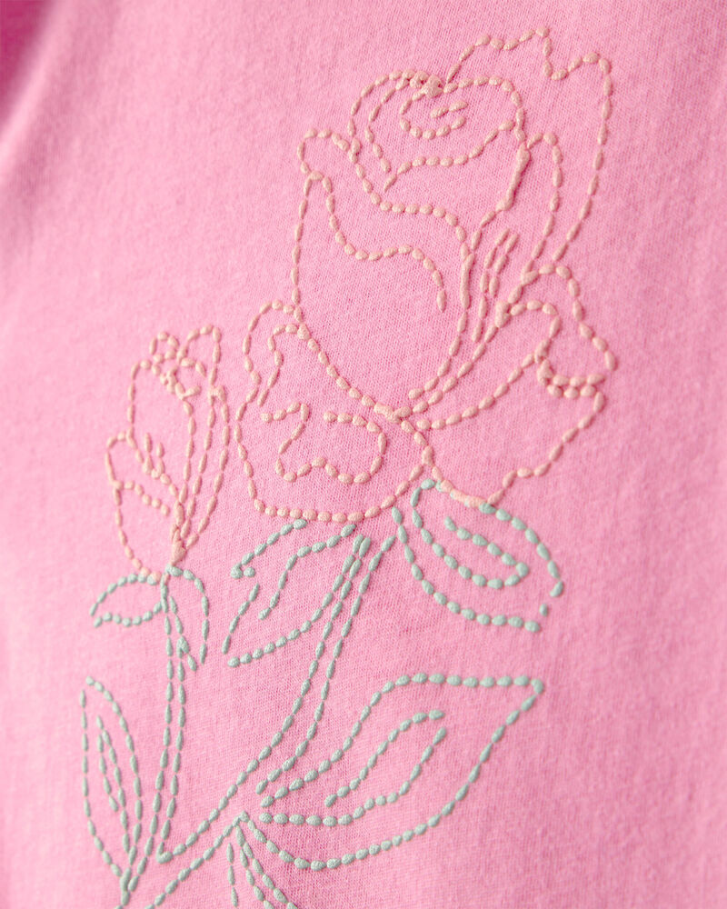 B&eacute;b&eacute; fille - Ensemble 2 pi&egrave;ces haut et jupe-short &agrave; fleurs - Rose, image 3 sur 5 diapositives