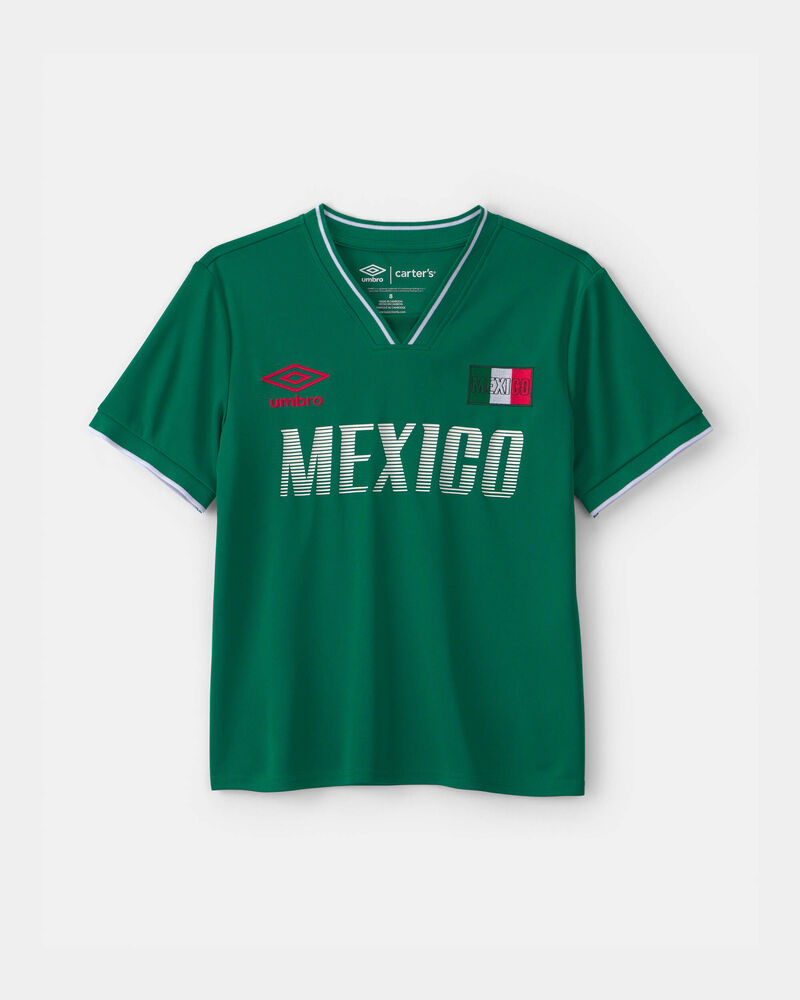 Ensemble 2 pi&egrave;ces chandail de soccer et short Umbro du Mexique pour jeune - Vert/Blanc/Rouge, image 4 sur 12 diapositives