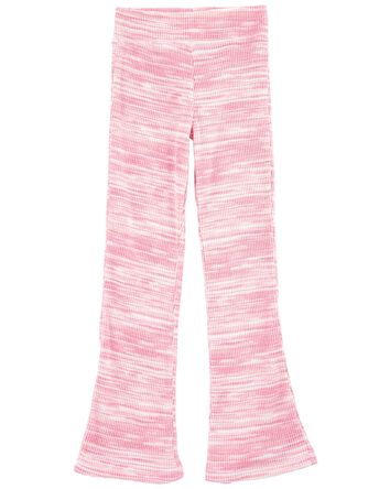 Space Dye Ribbed Flare Pants, 