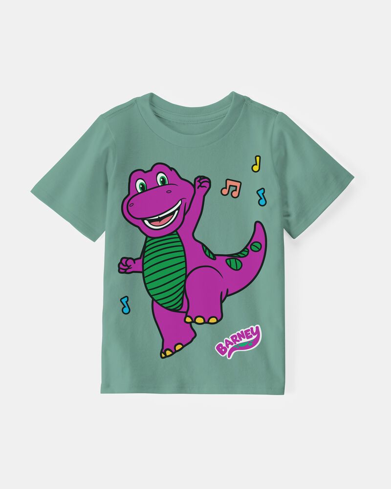 Tout-petit gar&ccedil;on - T-shirt &agrave; manches courtes imprim&eacute; Barney - Vert, image 1 sur 2 diapositives