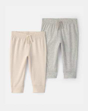 B&eacute;b&eacute; - Emballage 2 pantalons - Ivoire/Gris, 