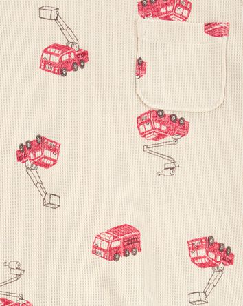 Baby 2-Piece Fire Truck Outfit Set - Ivory, 