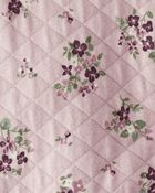 Baby Quilted Double Knit Floral Pram Made with Organic Cotton, image 3 of 4 slides