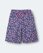 Toddler Girl Wide-Leg Pants in Wildflowers - Slate Blue/Purple, image 2 of 7 slides