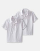 Tout-petit gar&ccedil;on &ndash; Emballage 2 polos sport d&rsquo;uniforme &ndash; Blanc, image 1 sur 3 diapositives
