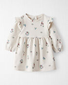 Bébé Robe en jersey bouclette de coton biologique avec imprimé Berry Blossom, image 1 sur 7 diapositives