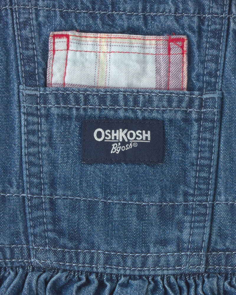 Baby Girl Chambray Denim Skirtall - Medium Wash, image 3 of 4 slides