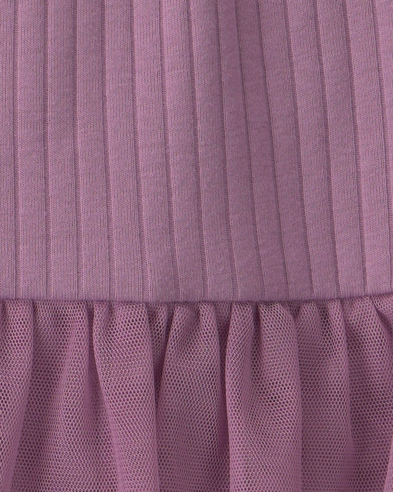 Baby Girl 2-Piece Long-Sleeve Bodysuit & Tulle Pant Set - Purple, image 3 of 4 slides