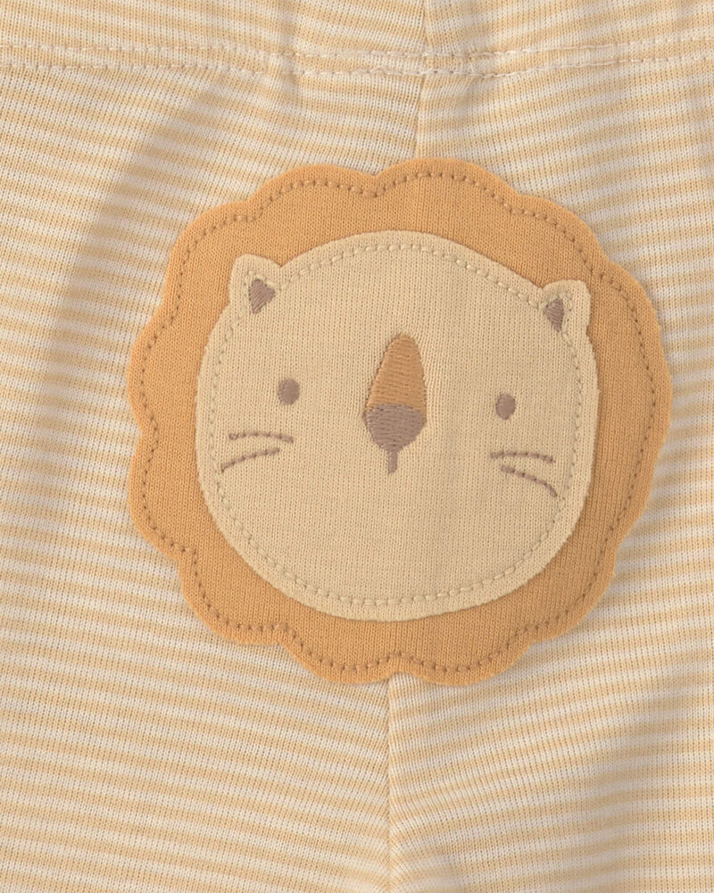 B&eacute;b&eacute; - Ensemble 3 pi&egrave;ces cache-couche et pantalon &agrave; motif lion &ndash; Jaune/Ivoire, image 4 sur 4 diapositives