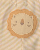 B&eacute;b&eacute; - Ensemble 3 pi&egrave;ces cache-couche et pantalon &agrave; motif lion &ndash; Jaune/Ivoire, image 4 sur 4 diapositives