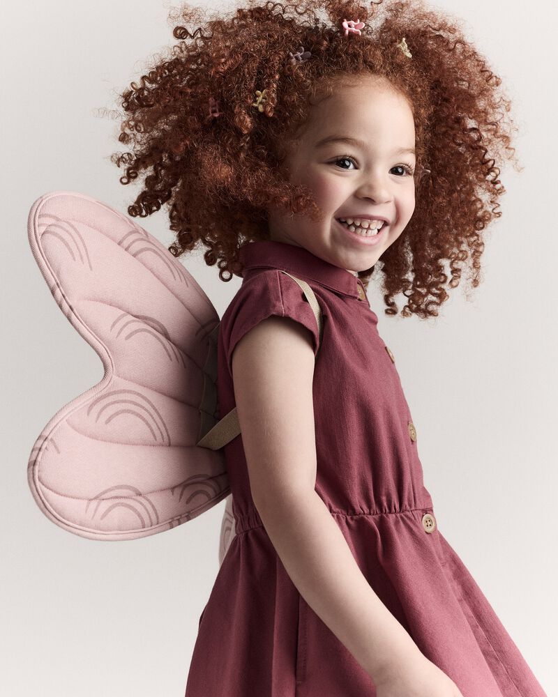 Toddler Girl Rainbow Dress Up Wings - Light Pink, image 2 of 8 slides