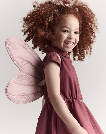 Toddler Girl Rainbow Dress Up Wings - Light Pink, 