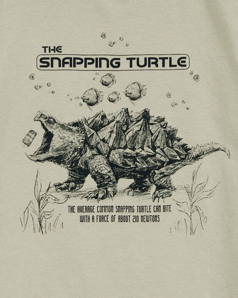 Kid Turtle Short-Sleeve Graphic Tee - Grey, image 2 of 3 slides