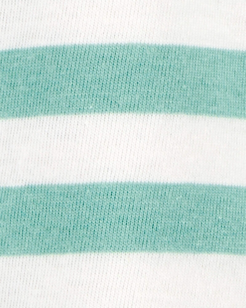 Baby Striped Short-Sleeve Pocket Tee - Green, image 2 of 3 slides