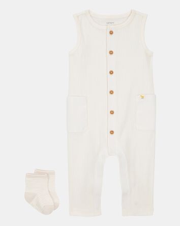 Baby 2-Piece Jumpsuit & Sock Set, 