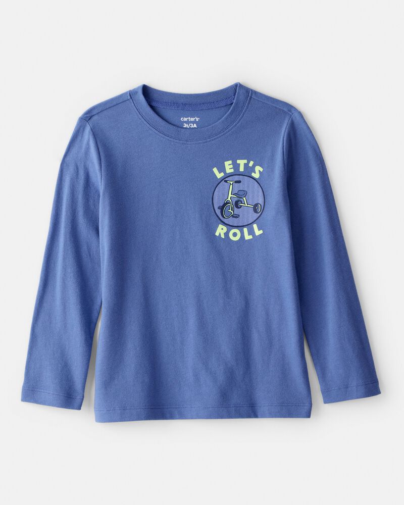 Toddler Boy Bicycle Long-Sleeve Graphic Tee - Blue, image 1 of 3 slides
