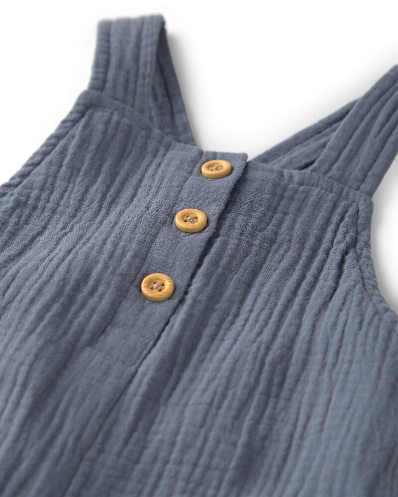 Baby Organic Cotton Gauze Overalls, image 3 of 5 slides