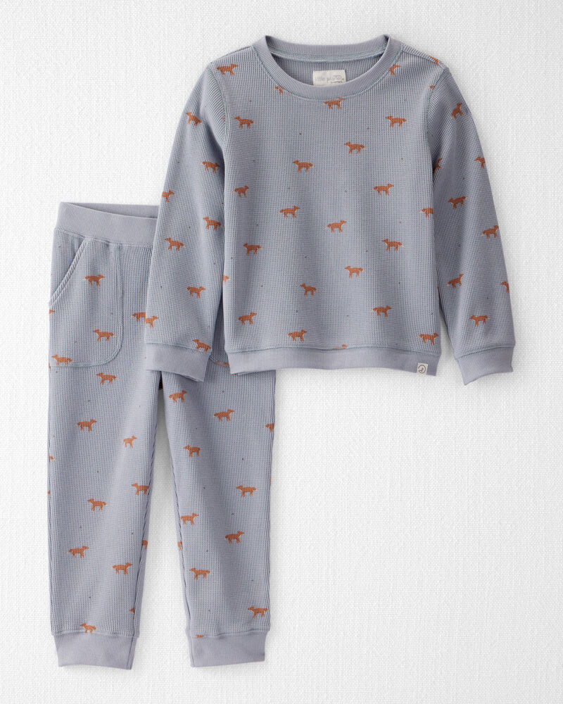 Toddler Organic Cotton Pyjamas in Shadow Fox Print, image 1 of 6 slides