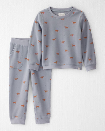 Toddler Organic Cotton Pyjamas in Shadow Fox Print, 