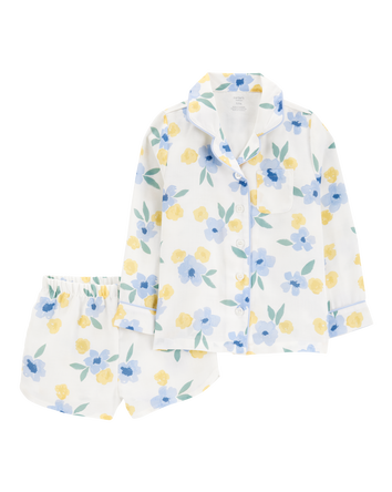 Kid Floral Loose Fit Ribbed 2-Piece Pyjamas, 