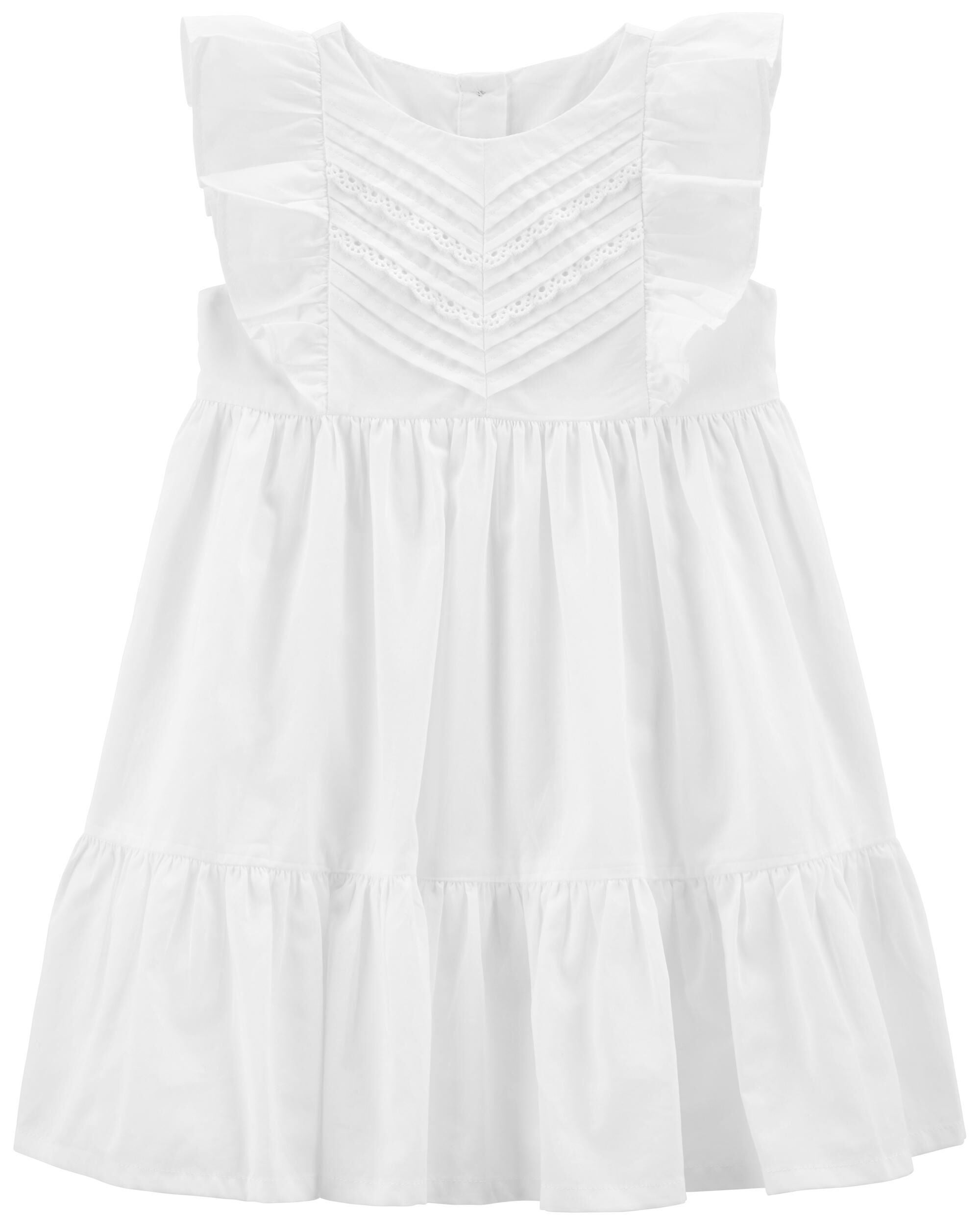 White Flutter Sleeves Dress Carter s Oshkosh Canada