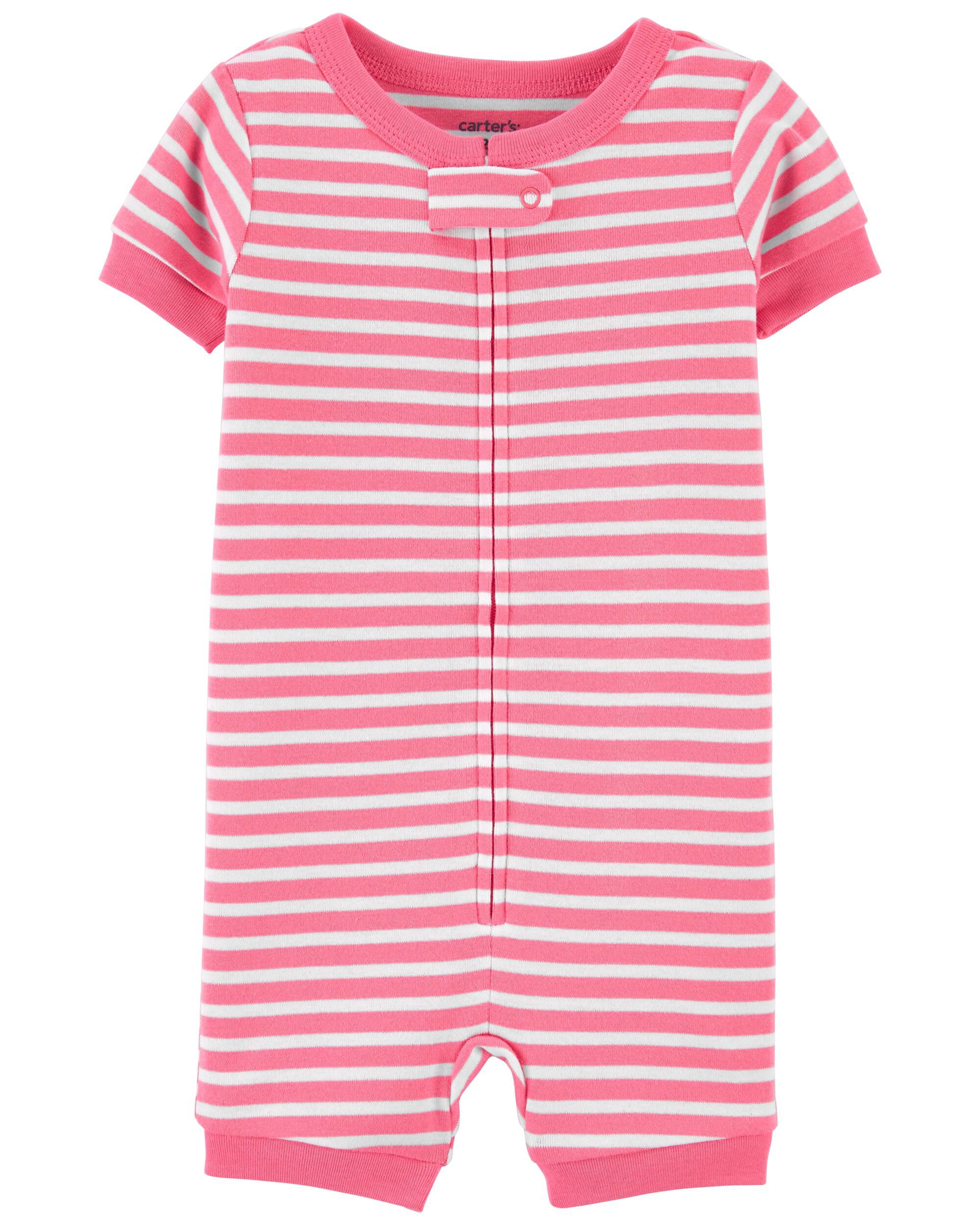 Baby 1 Piece Striped 100 Snug Fit Cotton Romper Pyjamas