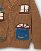 Tout-petit - Cardigan &agrave; poches Avenue et imprim&eacute; maison - Brun, image 6 sur 6 diapositives