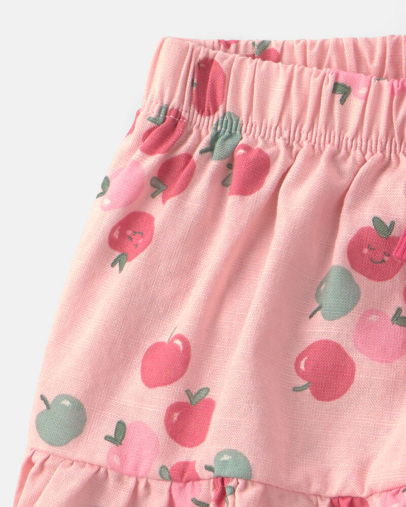 Baby Girl 2-Piece Apple French Terry Long-Sleeve Top & Skirt Set - Pink, image 4 of 5 slides