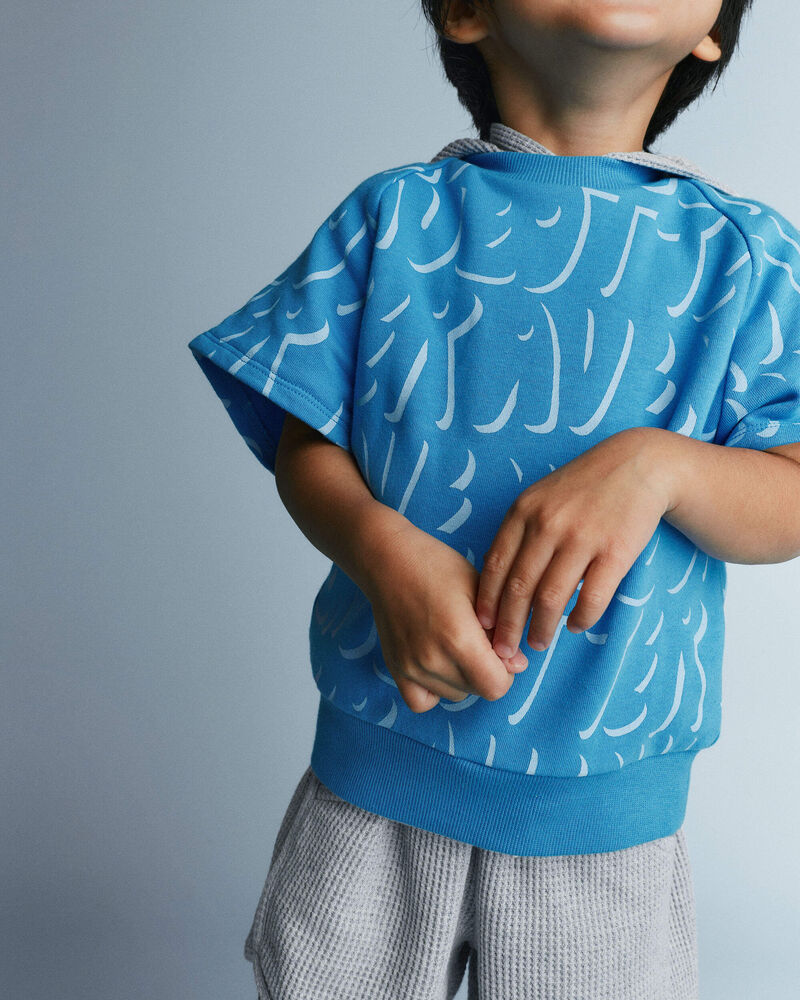 Toddler Raglan Tee in Otter Avenue Print - Turquoise, image 3 of 6 slides