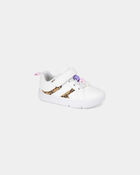 Baby Girl Every Step&reg; First Walker Leopard Charm Sneakers - White, image 1 of 6 slides